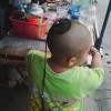 タイの子供のちょんまげのような髪型