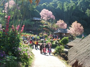 民族衣装を来た山岳民族の女性